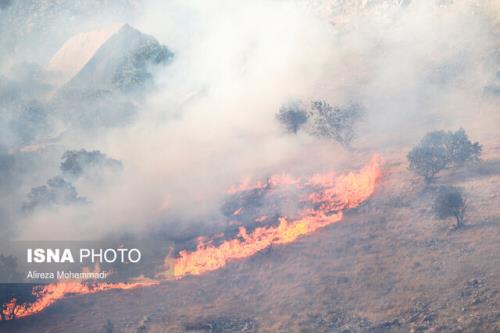 گسترش آتش در منطقه حفاظت شده خاییز